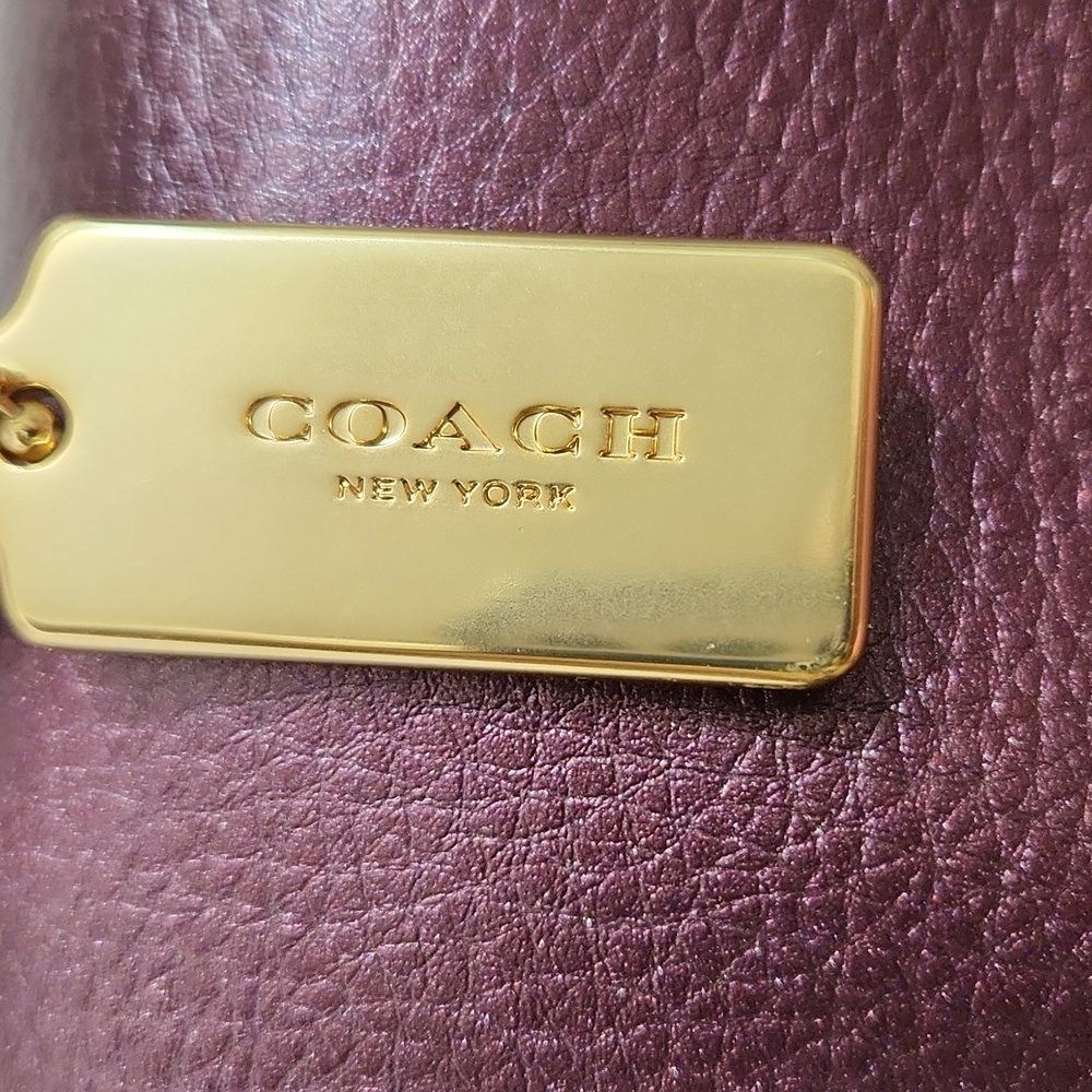 Coach Derby Purple Metallic Leather Backpack - Picture 4 of 16
